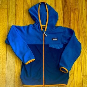 Patagonia Kids Blue and Orange Fleece Hoodie